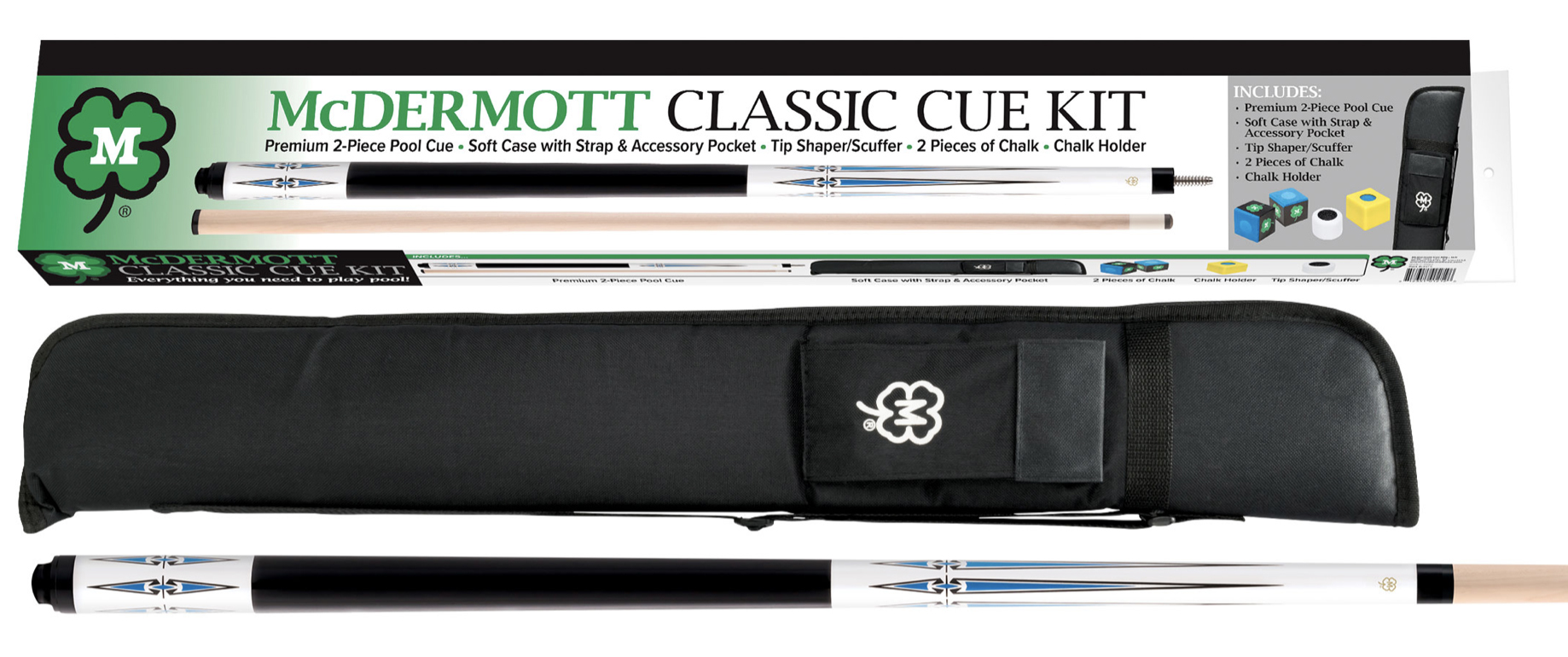 McDermott Classic Cue Kit (White Cue)